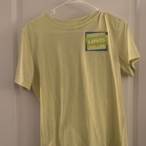 Levi's Yellow Short Sleeve Tee Casual Cotton Blend